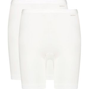 TEN CATE Basics women long shorts (2-pack), dames longshort hoge taille, wit -  Maat: L