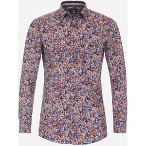 3 voor 99 | Redmond modern fit overhemd, popeline, rood dessin