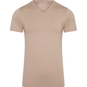 RJ Bodywear Pure Color T-shirt (1-pack), heren T-shirt met V-hals, zand -  Maat: XXL