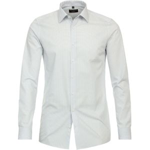 3 voor 99 | Redmond modern fit overhemd, popeline, wit met blauw dessin