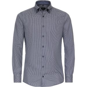 VENTI modern fit overhemd, dobby, blauw geruit