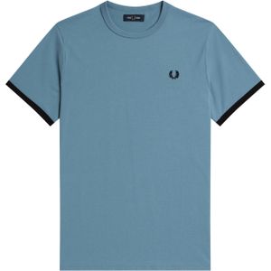 Fred Perry Ringer regular fit T-shirt M3519, korte mouw O-hals, blauw -  Maat: L