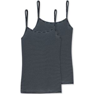 SCHIESSER Modal Essentials singlet (2-pack), dames hemd met spaghettibandjes nachtblauw