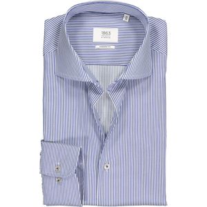ETERNA 1863 modern fit premium overhemd, 2-ply twill heren overhemd, blauw met wit gestreept 41