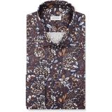 Seidensticker - Businessoverhemd - Nougat - Shaped 1/1 Kentkraag print