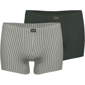 Ceceba heren boxer normale lengte met gulp (2-pack), middengrijs gestreept