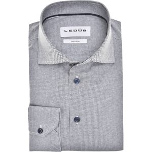Ledub modern fit overhemd, popeline, donkerblauw dessin