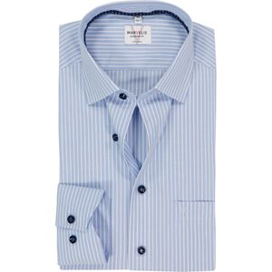MARVELIS - Modern Fit - Overhemd - Lichtblauw Gestreept - Strijkvrij