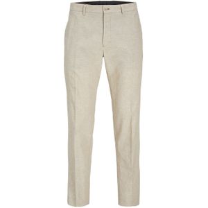 JACK & JONES Riviera Linen Trouser Fit slim fit, heren pantalon, beige -  Maat: 118