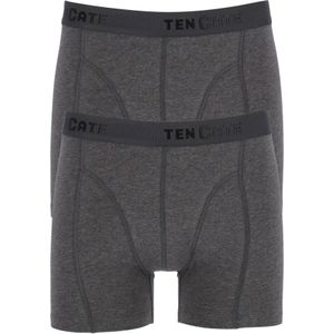 TEN CATE Basics men shorts (2-pack), heren boxers normale lengte, antraciet grijs melange -  Maat: L