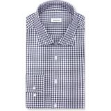 Seidensticker - Flanellen Overhemd - Donkerblauw - Regular 1/1 Kentkraag Ruit