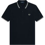 Fred Perry M3600 polo twin tipped shirt, pique, Navy / Snowwhite / Seagrass -  Maat: M
