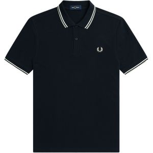 Fred Perry M3600 polo twin tipped shirt, pique, Navy / Snowwhite / Seagrass -  Maat: XXL
