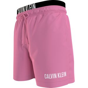 Calvin Klein Medium Drawstring double waistband swimshort, heren zwembroek, roze -  Maat: L