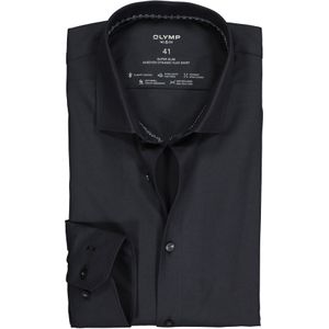 OLYMP No. 6 super slim fit overhemd 24/7, zwart tricot 42