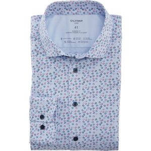 OLYMP Luxor 24/7 modern fit overhemd, Dynamic Flex, fuchsia dessin