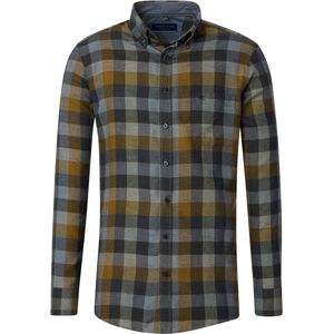 CASA MODA - Sport Casual Fit Overhemd - Blauw met Groen Geruit - Strijkvriendelijk