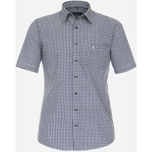 CASA MODA Sport comfort fit overhemd, korte mouw, popeline, blauw geruit