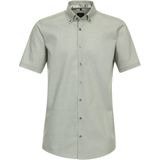 VENTI - Modern Fit - Overhemd - Groen - Korte Mouw - Fil a Fil