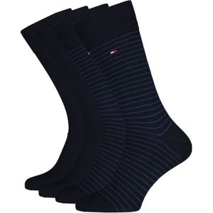 Tommy Hilfiger Small Stripe Sock (2-pack), heren sokken, blauw gestreept