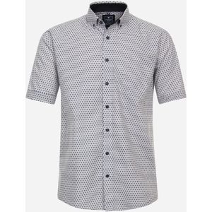 3 voor 99 | Redmond comfort fit overhemd, korte mouw, popeline, blauw dessin