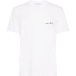 Calvin Klein Cotton Chest Logo T-shirt - heren T-shirt korte mouw O-hals - wit