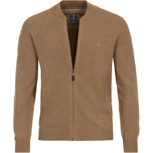 Redmond heren vest katoen, opstaande kraag, camel (middeldik)