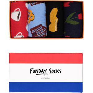 Funday Socks Giftset unisex sokken (4-pack), Dutch classics -  Maat: 41-46