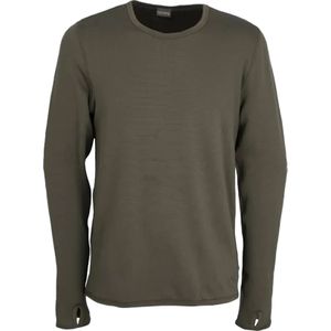 Ceceba heren T-shirt lange mouw met O-hals (1-pack), olijfgroen