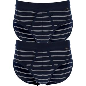 SCHIESSER Original Classics sportslips (2-pack), Feinripp met gulp, donkerblauw gestreept