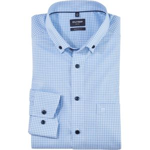 OLYMP Luxor modern fit overhemd, popeline, bleu geruit
