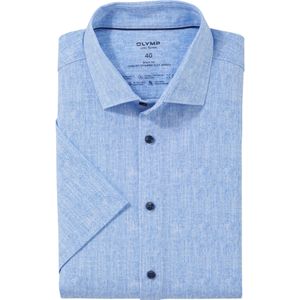 OLYMP Luxor 24/7 modern fit overhemd, korte mouw, Dynamic Flex, koningsblauw 39