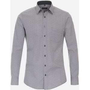 3 voor 99 | Redmond modern fit overhemd, popeline, zwart dessin 41/42