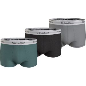 Calvin Klein Trunk (3-pack), heren boxers normale lengte, groen, zwart, grijs -  Maat: S