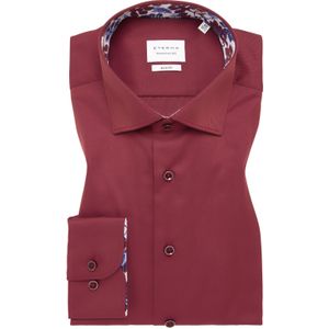 ETERNA - Slim Fit Overhemd - Donkerrood - Twill