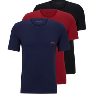 HUGO T-shirts regular fit (3-pack), heren T-shirts O-hals, navy blauw, bordeaux en zwart