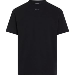 Calvin Klein Nano Logo Interlock T-shirt, heren T-shirt korte mouw O-hals, zwart -  Maat: XXL