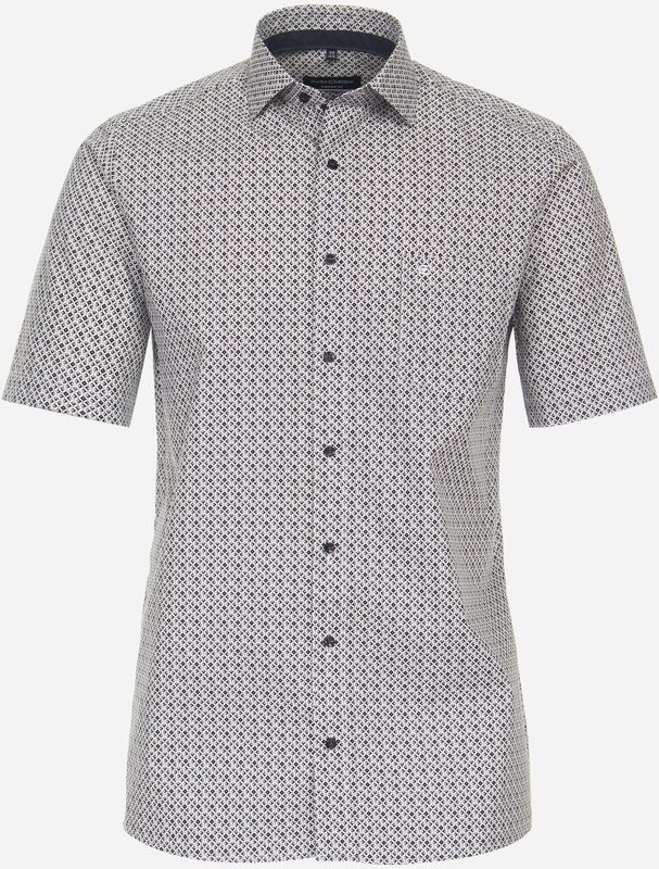 CASA MODA - Comfort Fit - Overhemd - Bruin Dessin - Korte Mouw
