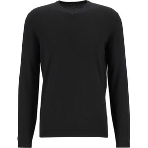 ETERNA modern fit trui wol, V-hals, zwart -  Maat: XL
