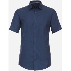VENTI modern fit overhemd, korte mouw, dobby, blauw 40