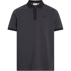 Calvin Klein Two Tone Micro Structure Slim Polo, heren poloshirt, antraciet grijs melange