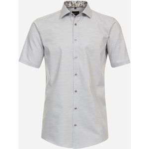 VENTI modern fit overhemd, korte mouw, structuur, blauw