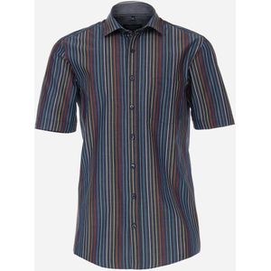 CASA MODA Sport comfort fit overhemd, korte mouw, popeline, blauw gestreept 49/50