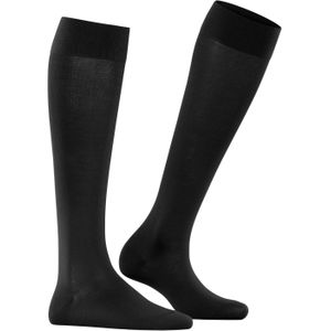 FALKE Cotton Touch dames kniekousen, zwart (black)