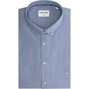 Calvin Klein slim fit overhemd, Chambray Micro Dobby Slim Shirt, lichtblauw 43