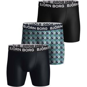 Bjorn Borg Performance boxers, microfiber heren boxers lange pijpen (3-pack), multicolor -  Maat: XS