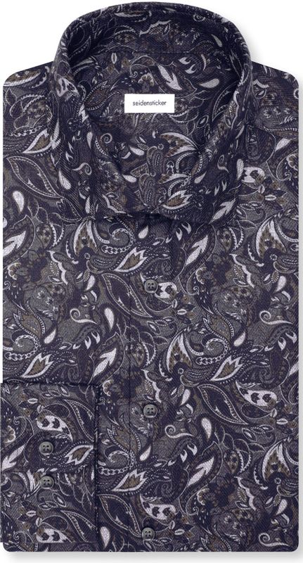 Seidensticker - 845500 - Chemise - Grijs - Manches Longues - Coupe Droite