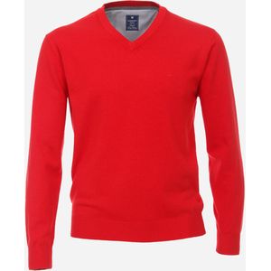 Redmond heren trui katoen, V-hals, rood (middeldik) -  Maat: 4XL