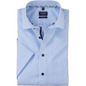 OLYMP modern fit overhemd, korte mouw, structuur, lichtblauw