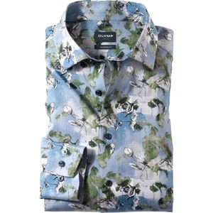 OLYMP Luxor modern fit overhemd, popeline, limoen dessin